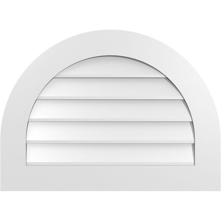 Ekena Millwork Round Top Surface Mount PVC Gable Vent: Non-Functional, w/ 3-1/2"W x 1"P Standard Frame, 30"W x 22"H GVPRT30X2201SN